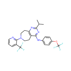 CC(C)c1nc2c(c(Nc3ccc(OC(F)(F)F)cc3)n1)CCN(c1ncccc1C(F)(F)F)CC2 ZINC000145062011