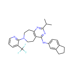 CC(C)c1nc2c(c(Nc3ccc4c(c3)CCC4)n1)CCN(c1ncccc1C(F)(F)F)CC2 ZINC000145081861