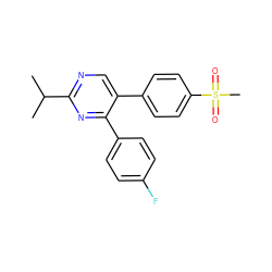 CC(C)c1ncc(-c2ccc(S(C)(=O)=O)cc2)c(-c2ccc(F)cc2)n1 ZINC000043069580