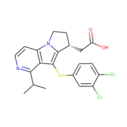 CC(C)c1nccc2c1c(Sc1ccc(Cl)c(Cl)c1)c1n2CC[C@@H]1CC(=O)O ZINC000096305020