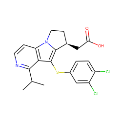 CC(C)c1nccc2c1c(Sc1ccc(Cl)c(Cl)c1)c1n2CC[C@H]1CC(=O)O ZINC000036402896