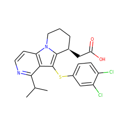 CC(C)c1nccc2c1c(Sc1ccc(Cl)c(Cl)c1)c1n2CCC[C@H]1CC(=O)O ZINC000040937623