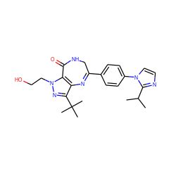 CC(C)c1nccn1-c1ccc(C2=Nc3c(C(C)(C)C)nn(CCO)c3C(=O)NC2)cc1 ZINC000096928710