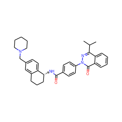 CC(C)c1nn(-c2ccc(C(=O)N[C@@H]3CCCc4cc(CN5CCCCC5)ccc43)cc2)c(=O)c2ccccc12 ZINC000072127861