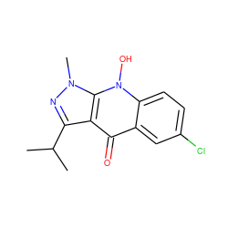 CC(C)c1nn(C)c2c1c(=O)c1cc(Cl)ccc1n2O ZINC000014959879