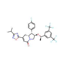 CC(C)c1noc(C2=CC(=O)N3C[C@H](O[C@H](C)c4cc(C(F)(F)F)cc(C(F)(F)F)c4)[C@@H](c4ccc(F)cc4)[C@H]3C2)n1 ZINC000049784180