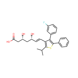 CC(C)c1sc(-c2ccccc2)c(-c2cccc(F)c2)c1/C=C/[C@@H](O)C[C@@H](O)CC(=O)O ZINC000027633020