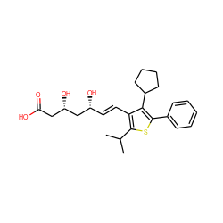 CC(C)c1sc(-c2ccccc2)c(C2CCCC2)c1/C=C/[C@@H](O)C[C@@H](O)CC(=O)O ZINC000027639610