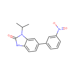 CC(C)n1c(=O)[nH]c2ccc(-c3cccc([N+](=O)[O-])c3)cc21 ZINC000000008878