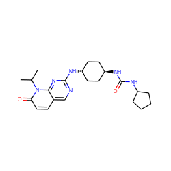 CC(C)n1c(=O)ccc2cnc(N[C@H]3CC[C@H](NC(=O)NC4CCCC4)CC3)nc21 ZINC000473113323