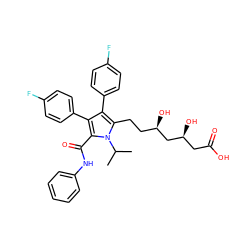 CC(C)n1c(CC[C@@H](O)C[C@@H](O)CC(=O)O)c(-c2ccc(F)cc2)c(-c2ccc(F)cc2)c1C(=O)Nc1ccccc1 ZINC000016052413