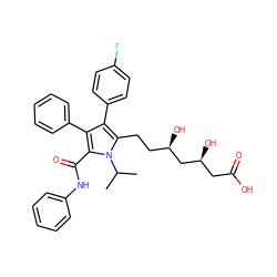 CC(C)n1c(CC[C@@H](O)C[C@@H](O)CC(=O)O)c(-c2ccc(F)cc2)c(-c2ccccc2)c1C(=O)Nc1ccccc1 ZINC000014967803