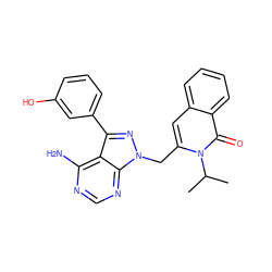 CC(C)n1c(Cn2nc(-c3cccc(O)c3)c3c(N)ncnc32)cc2ccccc2c1=O ZINC000088346033