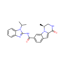 CC(C)n1c(NC(=O)c2ccc3cc4n(c3c2)[C@@H](C)CNC4=O)nc2ccccc21 ZINC000117690022