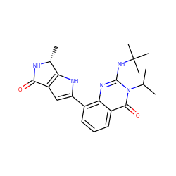 CC(C)n1c(NC(C)(C)C)nc2c(-c3cc4c([nH]3)[C@@H](C)NC4=O)cccc2c1=O ZINC000222441541