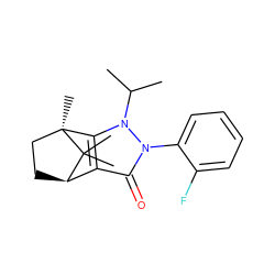 CC(C)n1c2c(c(=O)n1-c1ccccc1F)[C@H]1CC[C@]2(C)C1(C)C ZINC000035285337