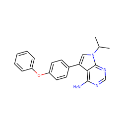 CC(C)n1cc(-c2ccc(Oc3ccccc3)cc2)c2c(N)ncnc21 ZINC000026283201