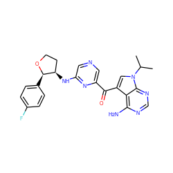 CC(C)n1cc(C(=O)c2cncc(N[C@@H]3CCO[C@@H]3c3ccc(F)cc3)n2)c2c(N)ncnc21 ZINC000073222427