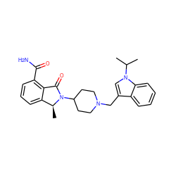 CC(C)n1cc(CN2CCC(N3C(=O)c4c(C(N)=O)cccc4[C@@H]3C)CC2)c2ccccc21 ZINC000117386228