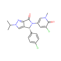 CC(C)n1cc2c(n1)C(=O)N(c1cc(Cl)c(=O)n(C)c1)[C@@H]2c1ccc(Cl)cc1 ZINC000220421057