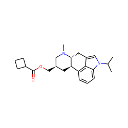 CC(C)n1cc2c3c(cccc31)[C@H]1C[C@@H](COC(=O)C3CCC3)CN(C)[C@@H]1C2 ZINC000013793962