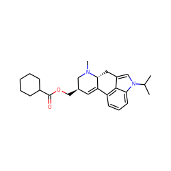 CC(C)n1cc2c3c(cccc31)C1=C[C@@H](COC(=O)C3CCCCC3)CN(C)[C@@H]1C2 ZINC000013793944