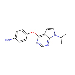 CC(C)n1ccc2c(Oc3ccc(N)cc3)ncnc21 ZINC000095557123