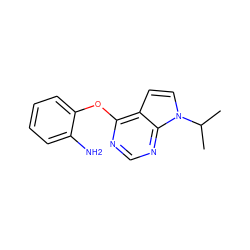 CC(C)n1ccc2c(Oc3ccccc3N)ncnc21 ZINC000095556018