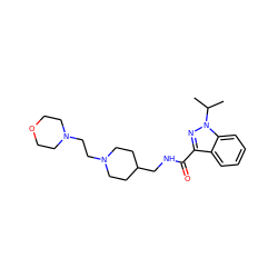 CC(C)n1nc(C(=O)NCC2CCN(CCN3CCOCC3)CC2)c2ccccc21 ZINC000095566156