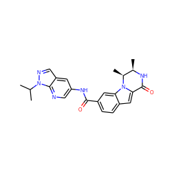 CC(C)n1ncc2cc(NC(=O)c3ccc4cc5n(c4c3)[C@@H](C)[C@@H](C)NC5=O)cnc21 ZINC000198646604