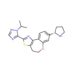 CC(C)n1ncnc1-c1nc2c(s1)CCOc1cc([C@@H]3CCCN3)ccc1-2 ZINC000096269663