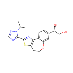 CC(C)n1ncnc1-c1nc2c(s1)CCOc1cc([C@H](O)CO)ccc1-2 ZINC000096269639