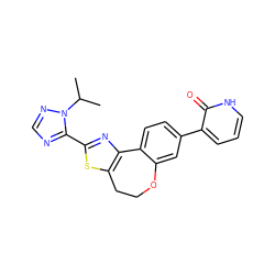 CC(C)n1ncnc1-c1nc2c(s1)CCOc1cc(-c3ccc[nH]c3=O)ccc1-2 ZINC000096269659