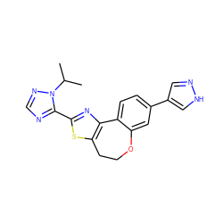 CC(C)n1ncnc1-c1nc2c(s1)CCOc1cc(-c3cn[nH]c3)ccc1-2 ZINC000096269676