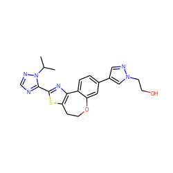 CC(C)n1ncnc1-c1nc2c(s1)CCOc1cc(-c3cnn(CCO)c3)ccc1-2 ZINC000096269651