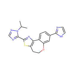 CC(C)n1ncnc1-c1nc2c(s1)CCOc1cc(-c3ncc[nH]3)ccc1-2 ZINC000096269661