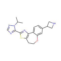 CC(C)n1ncnc1-c1nc2c(s1)CCOc1cc(C3CNC3)ccc1-2 ZINC000096269636