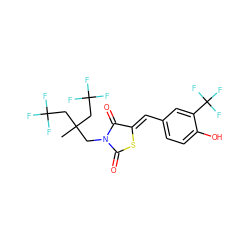 CC(CN1C(=O)S/C(=C\c2ccc(O)c(C(F)(F)F)c2)C1=O)(CC(F)(F)F)CC(F)(F)F ZINC000084722569