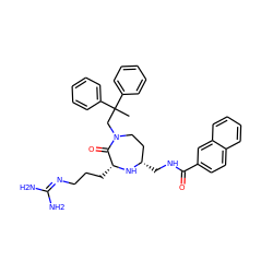 CC(CN1CC[C@H](CNC(=O)c2ccc3ccccc3c2)N[C@H](CCCN=C(N)N)C1=O)(c1ccccc1)c1ccccc1 ZINC000206914924