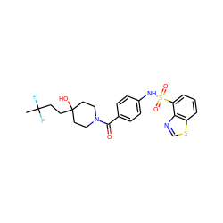 CC(F)(F)CCC1(O)CCN(C(=O)c2ccc(NS(=O)(=O)c3cccc4scnc34)cc2)CC1 ZINC000217624368