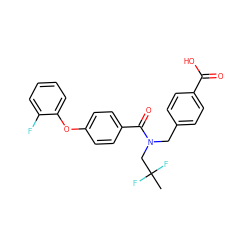 CC(F)(F)CN(Cc1ccc(C(=O)O)cc1)C(=O)c1ccc(Oc2ccccc2F)cc1 ZINC000584598134