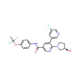 CC(F)(F)Oc1ccc(NC(=O)c2cnc(N3CC[C@@H](O)C3)c(-c3cncc(F)c3)c2)cc1 ZINC001772635669