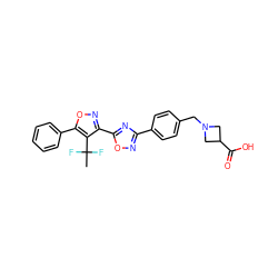 CC(F)(F)c1c(-c2nc(-c3ccc(CN4CC(C(=O)O)C4)cc3)no2)noc1-c1ccccc1 ZINC000140603347