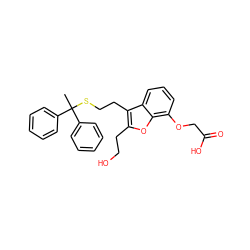 CC(SCCc1c(CCO)oc2c(OCC(=O)O)cccc12)(c1ccccc1)c1ccccc1 ZINC000013671564