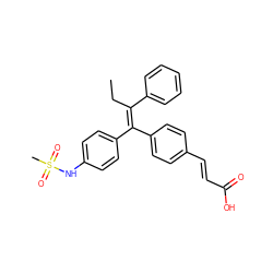 CC/C(=C(/c1ccc(/C=C/C(=O)O)cc1)c1ccc(NS(C)(=O)=O)cc1)c1ccccc1 ZINC000473135447