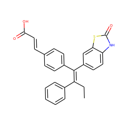 CC/C(=C(/c1ccc(/C=C/C(=O)O)cc1)c1ccc2[nH]c(=O)sc2c1)c1ccccc1 ZINC000114608235