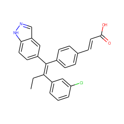 CC/C(=C(/c1ccc(/C=C/C(=O)O)cc1)c1ccc2[nH]ncc2c1)c1cccc(Cl)c1 ZINC000114546536