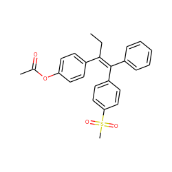 CC/C(=C(\c1ccccc1)c1ccc(S(C)(=O)=O)cc1)c1ccc(OC(C)=O)cc1 ZINC000013585499