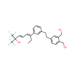 CC/C(=C\C=C\C(O)(C(F)(F)F)C(F)(F)F)c1cccc(CCc2ccc(CO)c(CO)c2)c1 ZINC000004847300