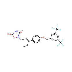 CC/C(=C\Cn1oc(=O)[nH]c1=O)c1ccc(OCc2cc(C(F)(F)F)cc(C(F)(F)F)c2)cc1 ZINC000027100245